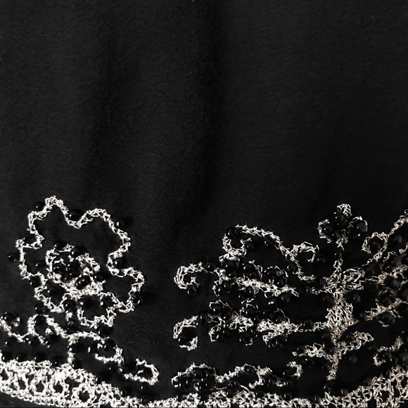 Black Cami Blouse with Silver Embroidery and Beads - Picture 3 of 4